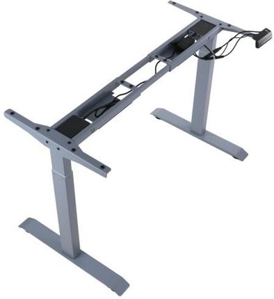 Dwusilnikowy elektryczny stelaż do biurka lub stołu, PRATO 04-2T/A, kolor szary, noga 2-segmentowa