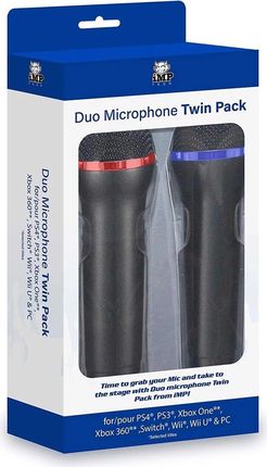 iMP TECH Duo Microphone Twin Pack Mikrofon (PS4/PS3/X1/Xbox 360/Switch/Wii/Wii U/PC)
