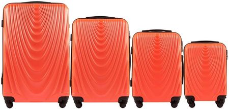 Wings Falcon Zestaw 4 walizek z ABS L,M,S,XS pomarańczowe