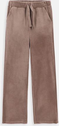 Spodnie dresowe brązowe z szeroką nogawką
