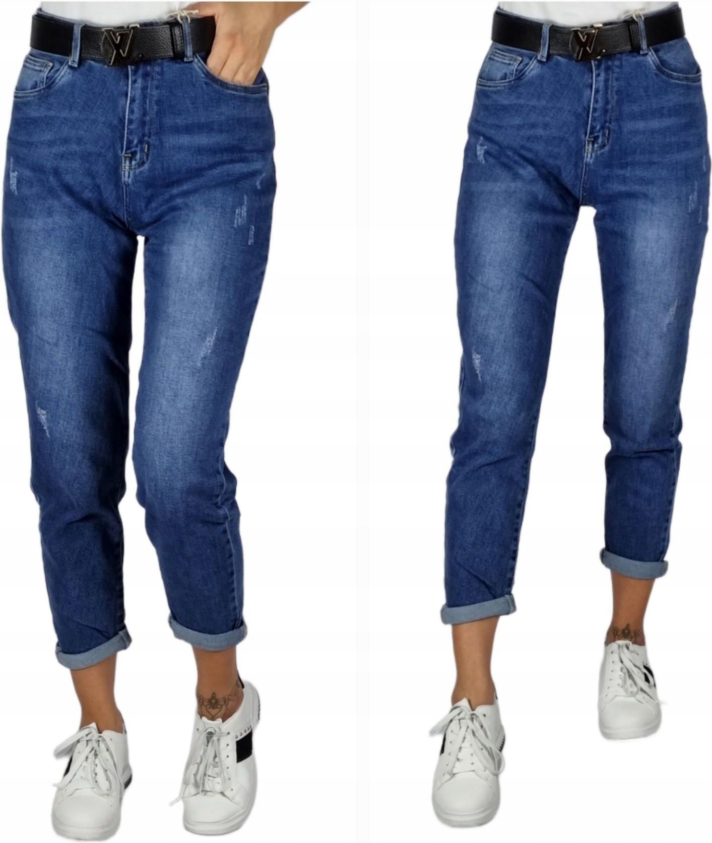 Spodnie Jeans Mom Fit Z Przetarciami Plus Size 44 - Ceny I Opinie ...