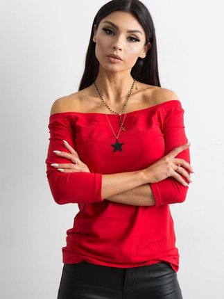 Bluzka czerwona odsłonięte ramiona hiszpanka XL