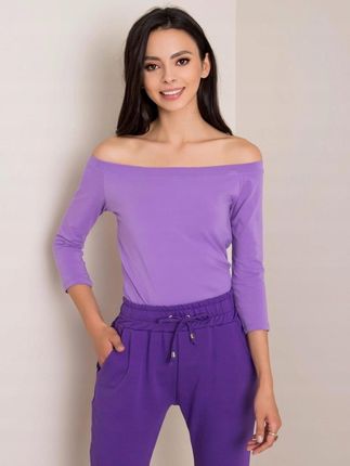 Bluzka fioletowa odsłonięte ramiona hiszpanka XL