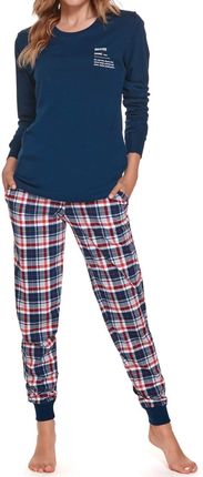 Bawełniana piżama damska Dn-nightwear PM.4363 granatowa (M)
