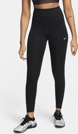 Damskie legginsy o pełnej długości z wysokim stanem Nike One - Czerń