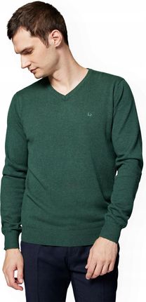 Sweter Męski Zielony Bawełniany V-neck Anthony Lancerto L