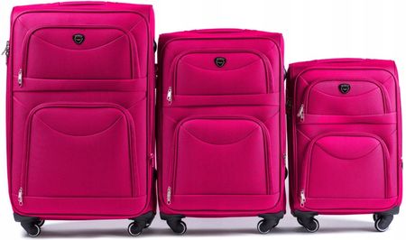 Zestaw 3 walizek podróżnych bagaż 4 koła L,m,s Pink 6802 Wings