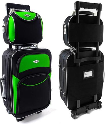 Zestaw Mała walizka PELLUCCI RGL 773 S + Kuferek S Czarno zielona