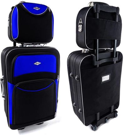 Zestaw Duża walizka PELLUCCI RGL 773 L + Kuferek L Czarno niebieska