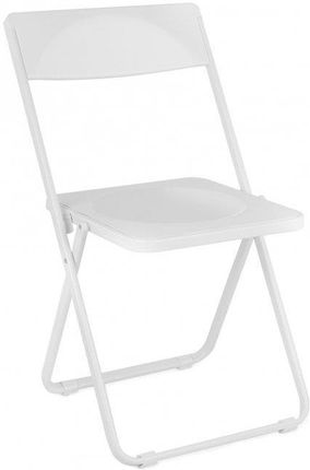 Grospol Składane Krzesło Slim Białe, Minimalistyczne, Niewielkie, Konferencyjne, Eventowe