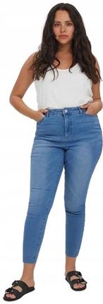 Niebieskie jeansy skinny fit plus size 46