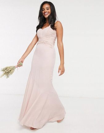 Różpwa koktajlowa sukienka maxi z plisowaną 36