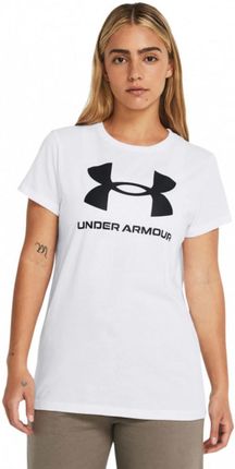 Damski t-shirt z nadrukiem Under Armour Sportstyle Logo SS - biały