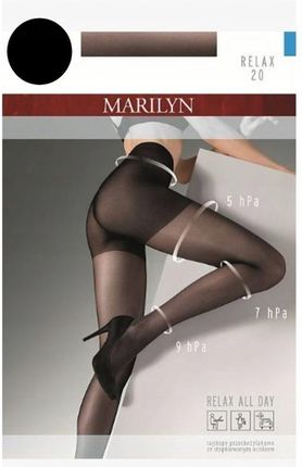 Rajstopy Przeciwżylakowe Relaksujące Czarne 20 Den Marilyn do Biura Relax 2