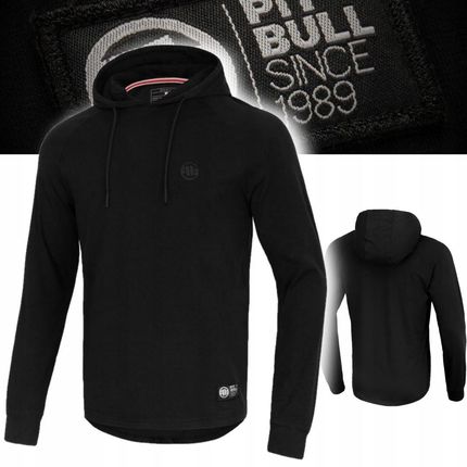 Pitbull Męska Koszulka Longsleeve Z Kapturem Mercado Small Logo Czarny 3XL