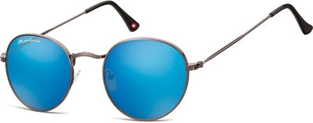 Okulary stalowe przeciwsłoneczne Lenonki lustrzane MS92B-XL z filtrem UV400 Grafit + Niebieski
