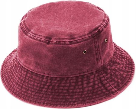 kapelusz rybacki bordowy bucket hat czapka bawełna