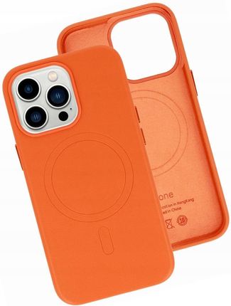 Izigsm Etui Silikonowe Magsafe Leather Do Iphone 15 Pro Pomarańczowy