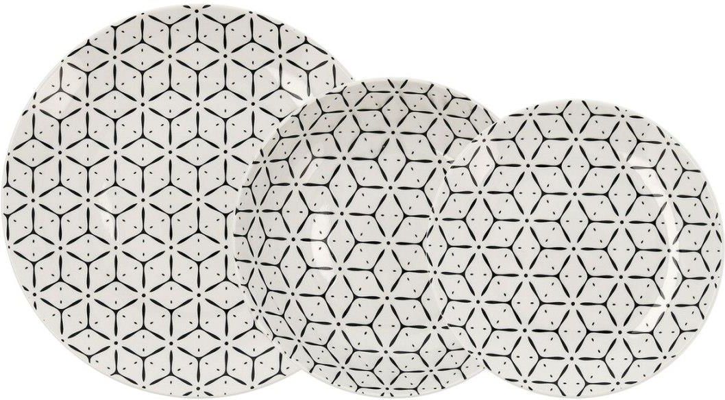 Quid Zestaw Obiadowy Creativa Biały Czarny Ceramika 18 El. (S2710609) Opinie i atrakcyjne ceny