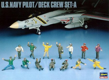 Hasegawa Us Navy Pilot Deck Crew Set A 1:48 X48 6