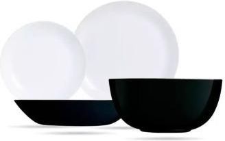 Luminarc Komplet Obiadowy 19 El. Diwali Biało Czarny P4360 (63139)