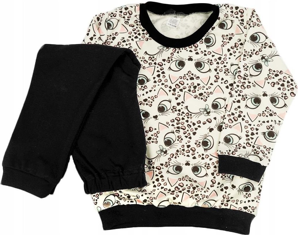 Piżama w koty kotki długi rękaw r.140 czarna w.418 - Ceny i opinie ...