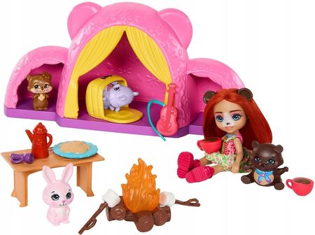 Mattel Enchantimals Wycieczka pod namiot Zestaw + Lalka miś HTW71