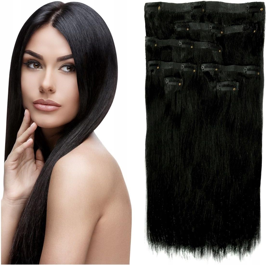 ModernHair Bezszwowe ClipIn Włosy Doczepiane Naturalne Zestaw 7 Taśm