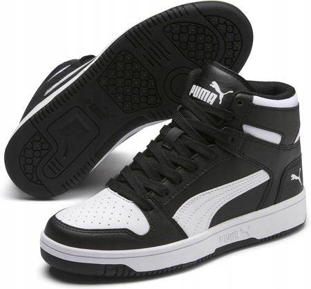 Buty młodzieżowe sportowe Puma Rebound Layup wysokie czarne białe 37.5