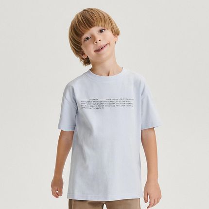 Reserved - Bawełniany t-shirt z napisami - Fioletowy
