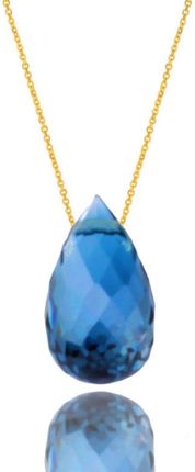 Brazi Druse Jewelry Naszyjnik Topaz London Blue Kropla (7865)