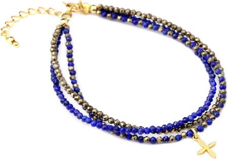 Brazi Druse Jewelry Bransoletka Lapis Lazuli I Piryt Potrójna (11198)