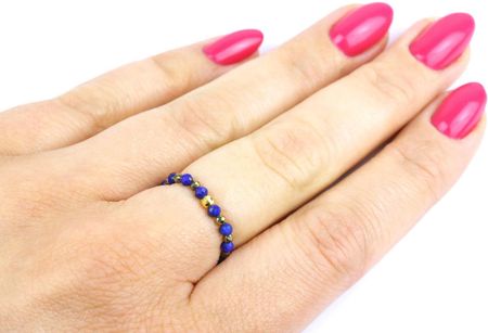Brazi Druse Jewelry Pierścionek Lapis Lazuli I Piryt (9164)