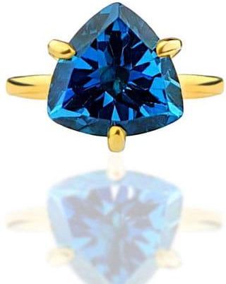 Brazi Druse Jewelry Pierścionek Topaz London Blue 4 Ct. Trylion (9222)