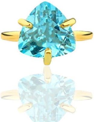Brazi Druse Jewelry Pierścionek Topaz Sky Blue 4 Ct. Trylion (9238)
