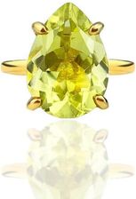 Brazi Druse Jewelry Pierścionek Kwarc Lemon 6 Ct. Kropla (9269)