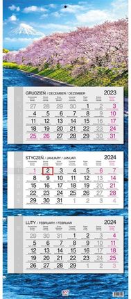 Ev-Corp Kalendarz 2024 trojdzielny głowka płaska Fudżi