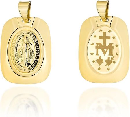Biżuteria Gabor Złota zawieszka medalik cudowny w blaszce 585
