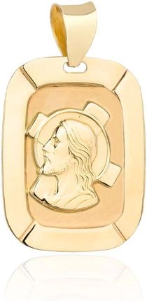 Biżuteria Gabor Złoty medalik prostokątny z Jezusem 585