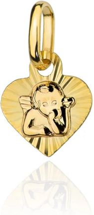 Biżuteria Gabor Złoty medalik z aniołkiem w sercu 585