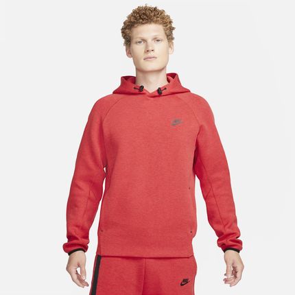 Męska bluza z kapturem Nike Sportswear Tech Fleece - Czerwony