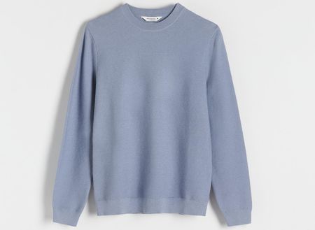 Reserved - Strukturalny sweter - Niebieski