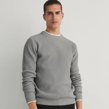 Reserved - Sweter w prążek - Szary