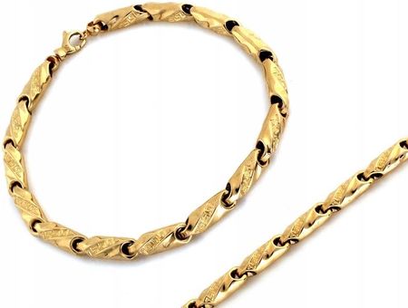 Złota bransoletka 585 elementowa damska ze wzorem greckim r20