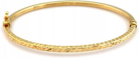 Bransoletka złota sztywna bangle 585 bransoletka z diamentowaniem r17