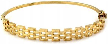 Bransoletka złota 585 żółte złoto sztywna bangle ażurowa 14K