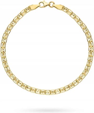 Bransoletka złota 585 z kolekcji "piatto" zdobiona diamentowaniem 20.5cm