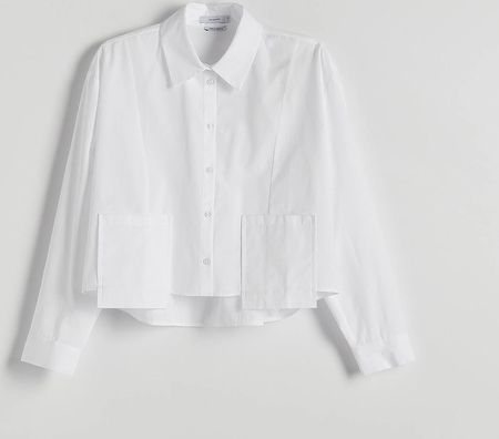 Reserved - Koszula z ozdobnymi kieszeniami - Biały