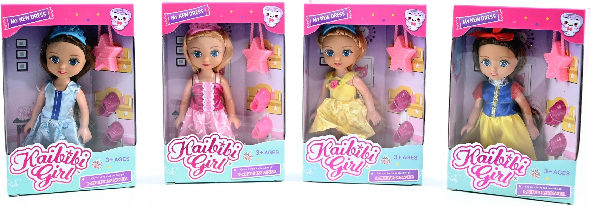 KindiKids Mini Rainbow Kate - Mini Bambolina 7 Cm Con Testa E Arti Mobili, Per Bambine