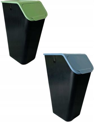 Practic Zestaw 2 Bini 35L Zielony Niebieski Do Segregacji Odpadów
